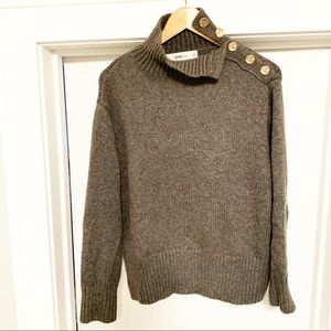Zara Gray Sweater with Gold Buttons